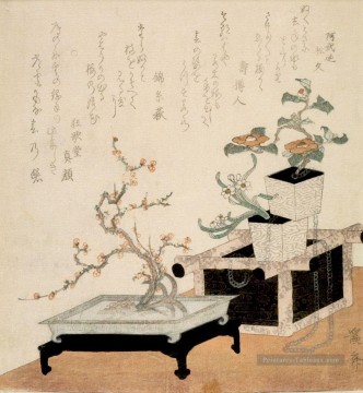  arran tableaux - arrangements floraux Keisai, Ukiyoye
